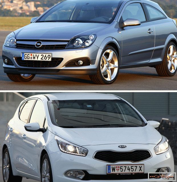 Comparación de coches Opel Astra GTC y Kia Sid GT