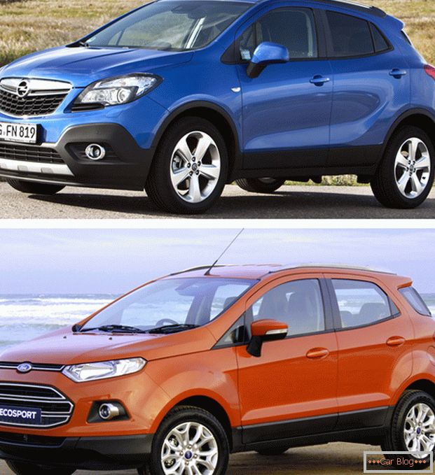 Coches Opel Mokka y Ford Ekosport - representantes brillantes de mini-SUV