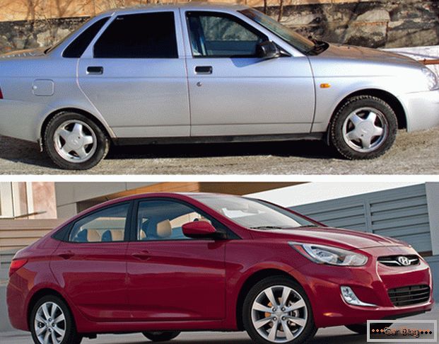 Los autos LADA Priora y Hyundai Accent debido a una serie de factores se convirtieron en competidores en el mercado ruso.