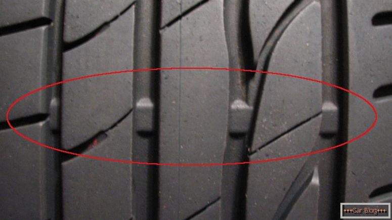 indicador de desgaste de los neumáticos