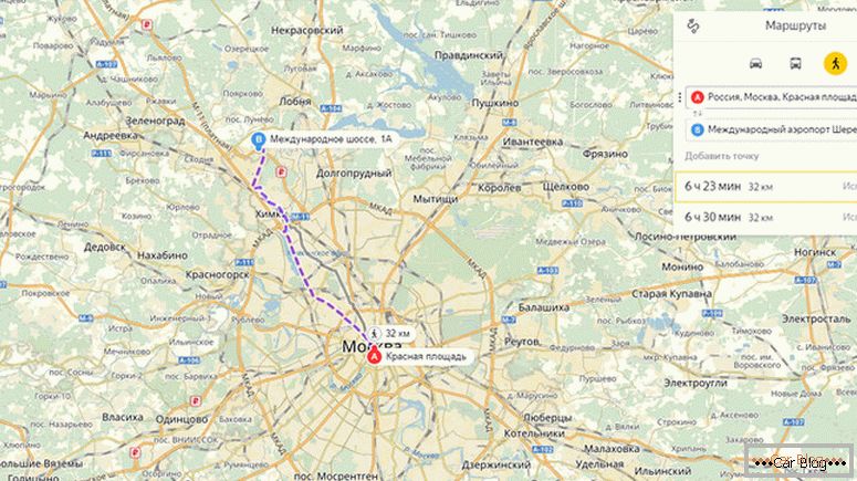 Cómo hacer una ruta a través de los mapas de Yandex en coche.