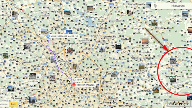 cómo a través - mapas Yandex obtener direcciones en coche