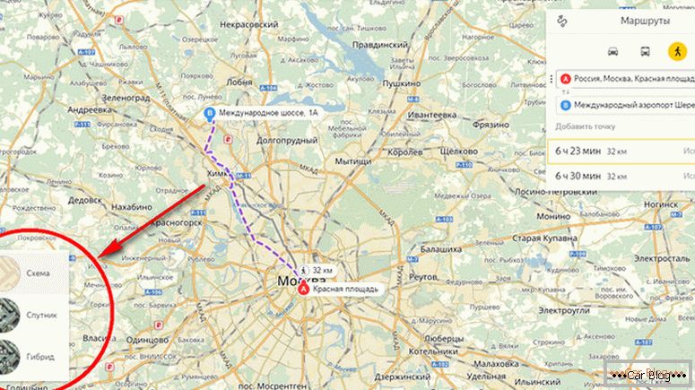 Cómo construir una ruta en el coche. Mapas de Yandex.