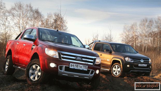 Compare la recolección alemana y estadounidense - Volkswagen Amarok y Ford Ranger