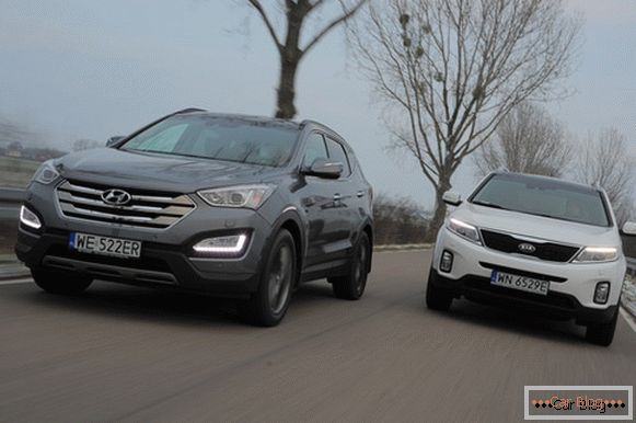 Hyundai Santa Fe y Kia Sorento son cruces populares de clase media de Corea
